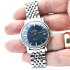 1969 Omega Geneve Automatic Date Model 166.070  with Stunning Rare Electric Blue Dial