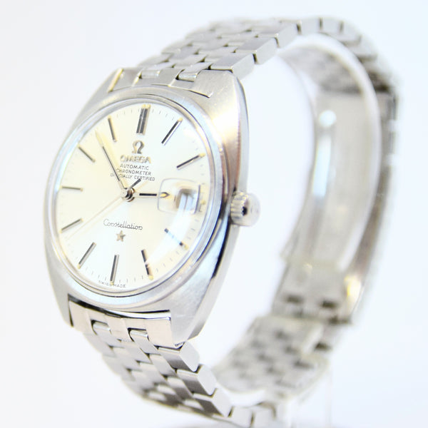 1971 Omega Constellation Automatic Wristwatch in Stainless Steel Chronometer Date Model 168.017 