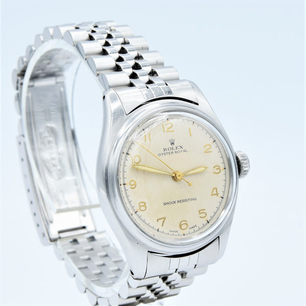1949 Rolex Oyster Royal Model 6044 in 32mm Stainless Steel Oyster Case with Rare Arabic Numerals