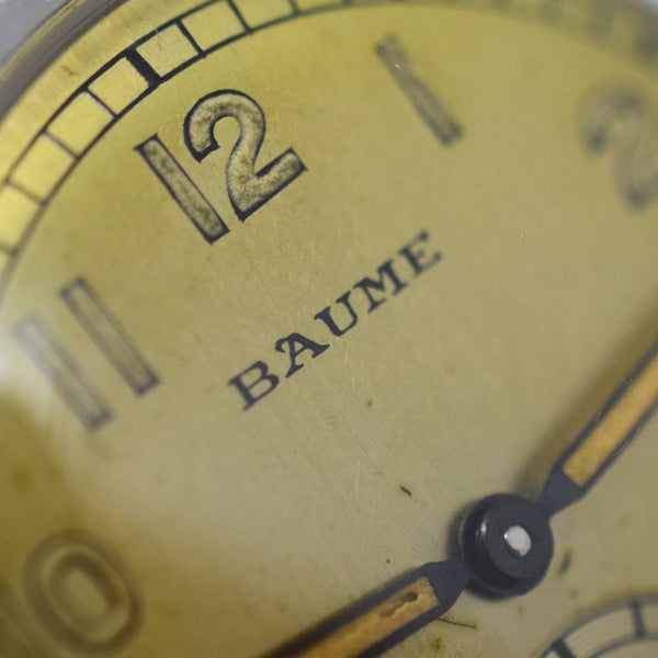 1940s Baume Manual Wind Wristwatch with Original Salmon Dial and Great Lume! UK Agent for Longines