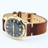 1952 Rare Omega Seamaster Automatic Bumper First Date Model 2627 with Black Dial in Solid 14ct Gold