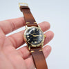 1952 Rare Omega Seamaster Automatic Bumper First Date Model 2627 with Black Dial in Solid 14ct Gold