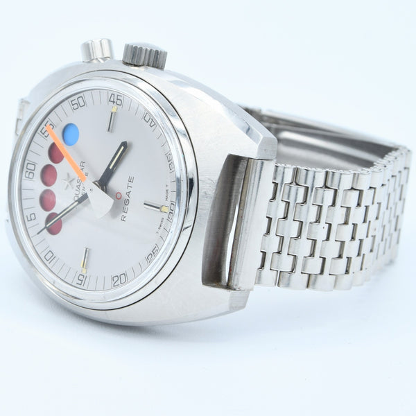 1970s Aquastar Regate Yachting Watch with 10 Minute Countdown Lemania Cal. 1345 in Stainless Steel with Papers