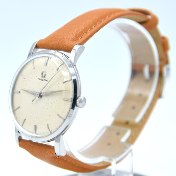 1958 Omega Manual Wind Model 14387 in Stainless Steel with Box and Buckle