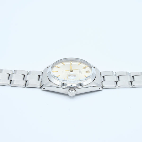 1963 Rolex Oyster Date Precision Model 6694 with Satin Silver Dial and Arrow Markers in Stainless Steel on Oyster Bracelet