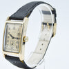 1937 Cyma Rectangular Early Waterproof Patent Deco Wristwatch with Arabic Dial in 9ct Gold