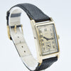 1937 Cyma Rectangular Early Waterproof Patent Deco Wristwatch with Arabic Dial in 9ct Gold