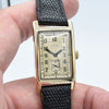 1937 Cyma Rectangular Early Waterproof Patent Deco Wristwatch with Arabic Dial in 9ct Gold