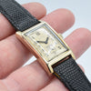 1937 Cyma Rectangular Early Waterproof Patent Deco Wristwatch with Arabic Dial in 9ct Gold