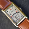 1934 Omega with Red and Black Markers in 14ct Gold Deco Shaped Rectangular Case with Rare Caliber 20F