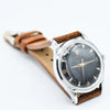 1947 Omega Early Bumper Automatic with Rare Patina Black Dial Model 2582 in Stainless Steel