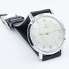 1960 Omega Calatrava-Style Manual Wind Unisex Watch Model 111.022 with Satin Silver Dial in Stainless Steel