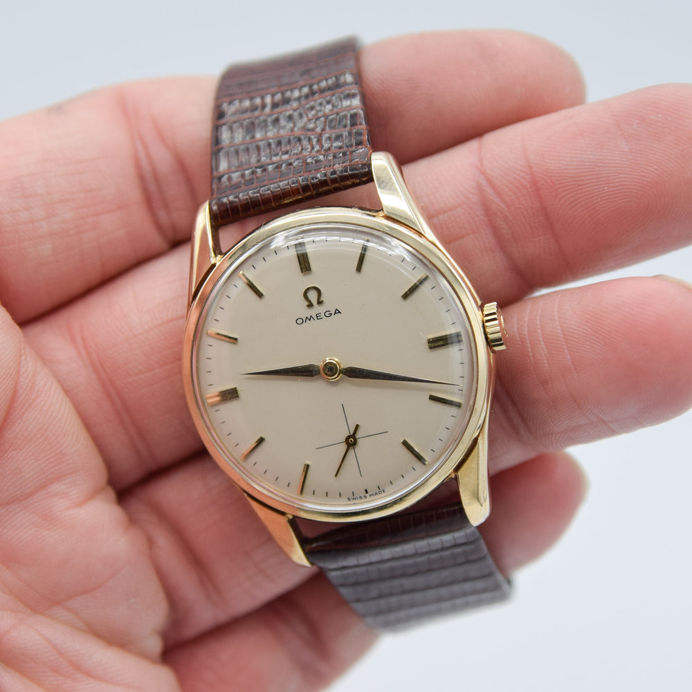 1959 Omega Classic Manual Wind Dress Watch in Solid 9ct Gold Case - Fully Restored