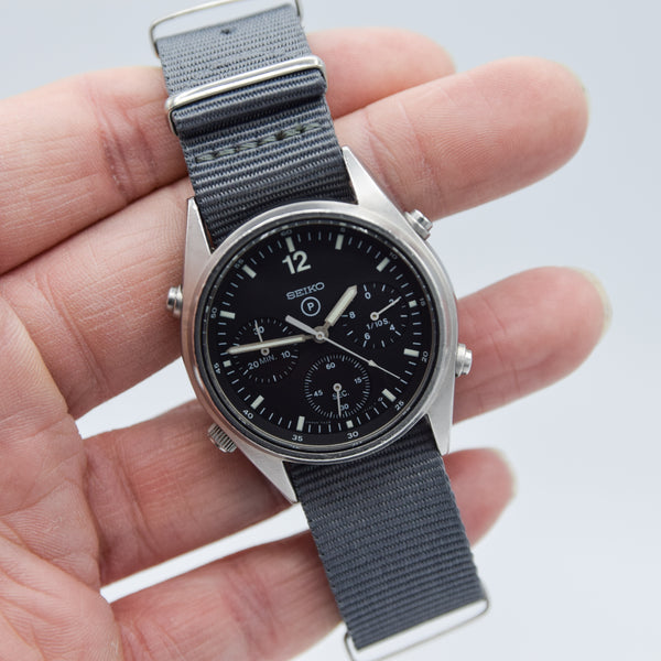 1984 Seiko 7A28-7120 RAF 6645-99 Generation 1 MOD Military 1st Issue Aircrew Chronograph Wristwatch