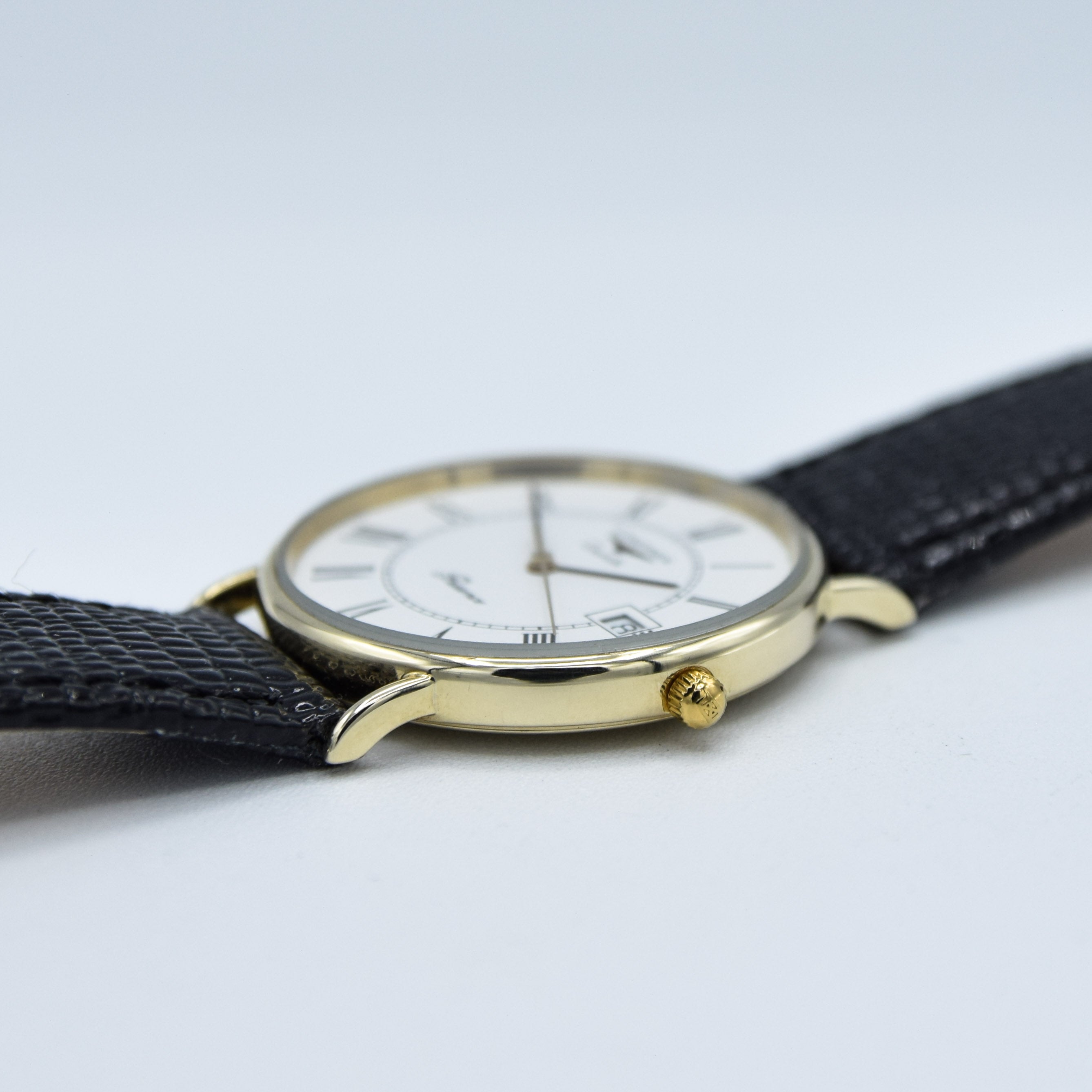 1990s Longines "Presence" Solid 9ct Super Slim Gold Dress Watch with C | Antique Watch Co 1990s Longines "Presence" Solid 9ct Super Slim Gold Dress Watch with C | Antique Watch Co