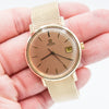 1974 Omega Automatic Date Model 366.5461 with Champagne Dial in Solid 9ct Gold on Bracelet with Box