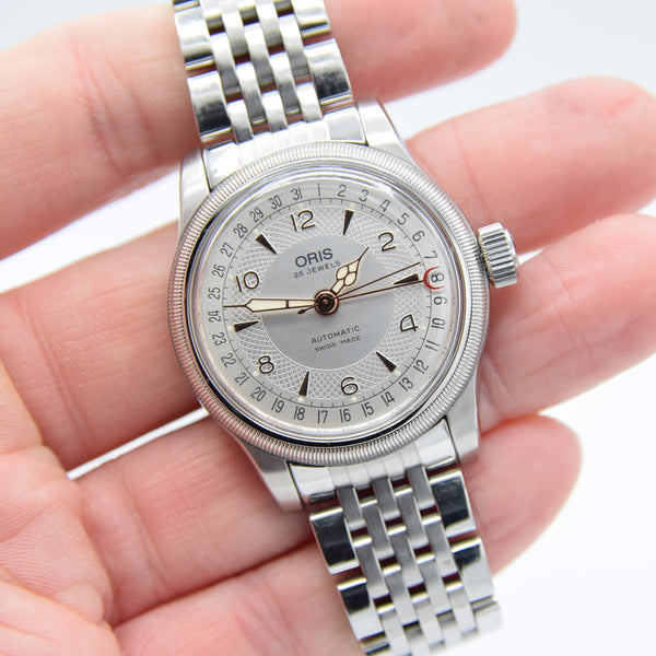 1990s Oris Big Crown Pointer Date Automatic Wristwatch Model 7551 in 36mm Stainless Steel Case on Bracelet