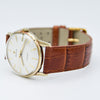 1974 Tissot Automatic Dress Watch with Linen Dial in 14ct Gold with Box Like New