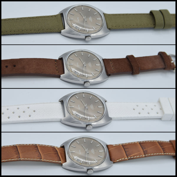 1969-72 Zenith Sporto Date Model 28800 with Original Metallic Champagne Dial on Bracelet