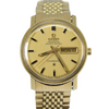 1969 Omega Constellation Auto Day Date Gold Capped with Original Box & Papers Model 168.016 on Flat Beads of Rice Bracelet