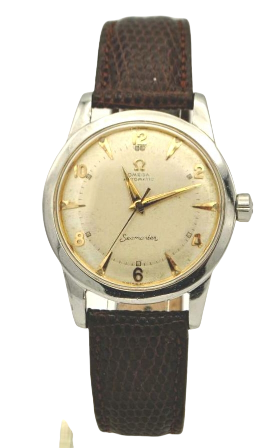 1950 Omega Seamaster Automatic Bumper with Arabic Numerals and Arrow Markers in Stainless Steel Model 2677