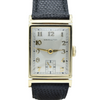 1940 Hamilton High Grade Wadsworth Deco Rectangular Wristwatch with Arabic Numerals in Solid 14ct Gold