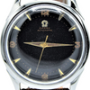 1947 Omega Early Bumper Automatic with Rare Patina Black Dial Model 2582 in Stainless Steel