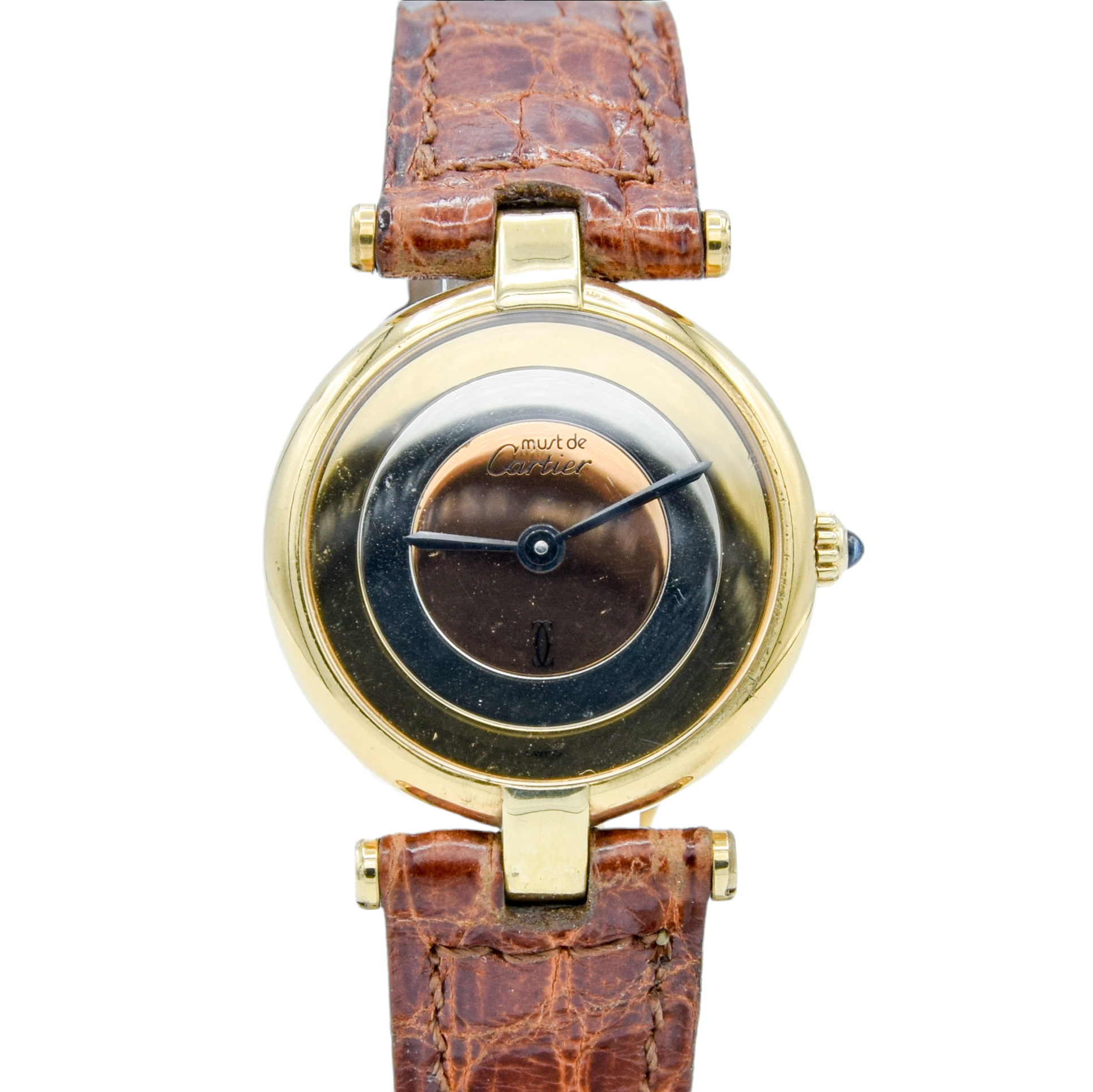 1990s Ladies Cartier Must de Ronde Vend me with Tri Colour Dial