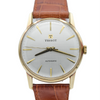 1974 Tissot Automatic Dress Watch with Linen Dial in 14ct Gold with Box Like New