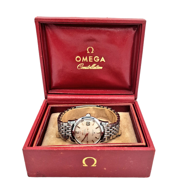1959 Omega Constellation Date Chronometer Model 2943 in Stainless Steel on Beads of Rice Bracelet