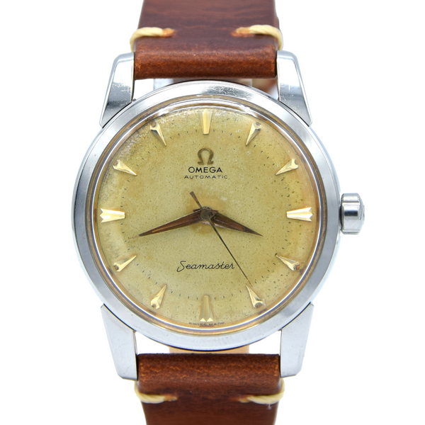  1950s Omega Seamaster Automatic Wristwatch Model 2848 with Original Two Tone Aged Dial