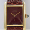 Ladies Cartier Tank Mechanical with Burgundy Dial in 925 Silver Gilt 1970s