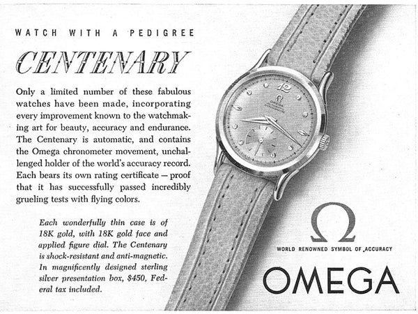 1944 Rare Omega Pre Centenary in 18ct Gold with 18ct Gold Dial Model 2500 Pre Constellation