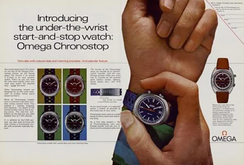 1969 Omega Rare Jumbo De Ville Chronostop with Grey Fume Dial Model 146.012 on Bracelet with Box