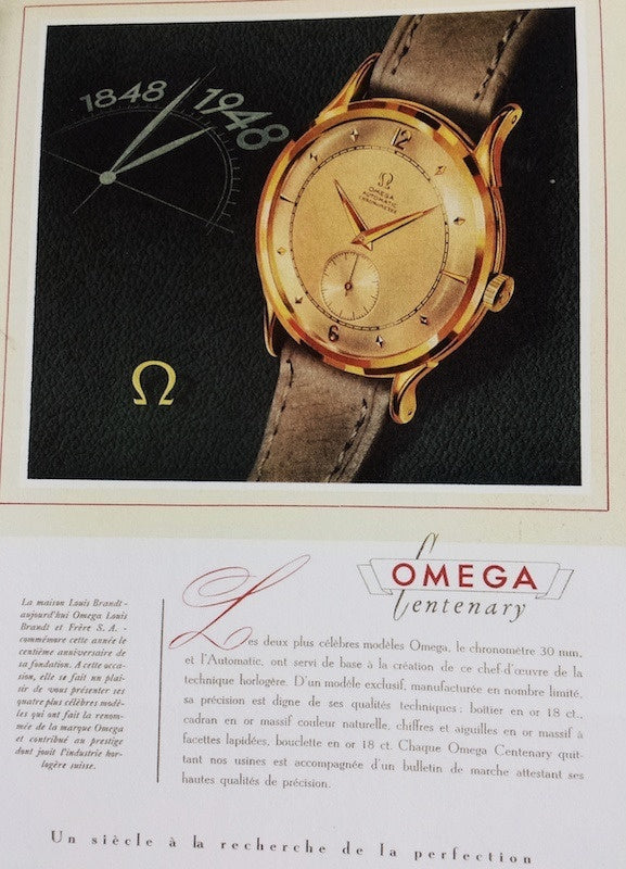 1944 Rare Omega Pre Centenary in 18ct Gold with 18ct Gold Dial Model 2500 Pre Constellation
