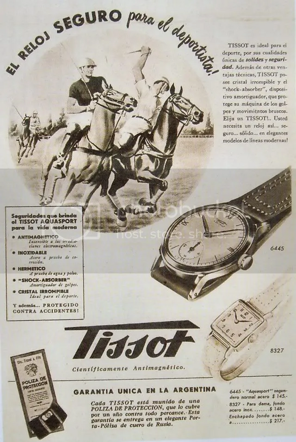 1946 Exquisite Tissot Anti-Magnetic Manual Wind Wristwatch Model 6445 with Original Two Tone Radial Arabic Numeral Dial 34mm Cal 27.3